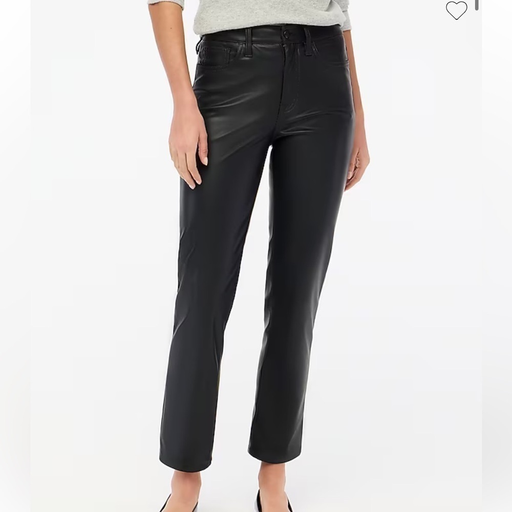 J crew Full-length straight-leg pant in faux leather